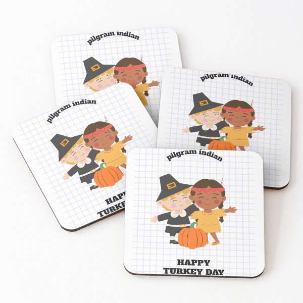 Item preview, Pilgram and Indians Happy Turkey Day, Thanksgiving Dinner Party designed and sold by LGMmugsdesign.