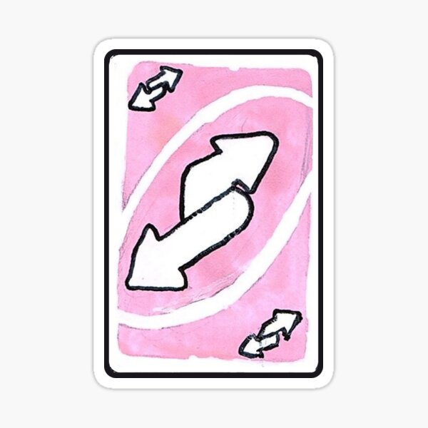 Uno Reverse Card Sticker for Sale by cherrybombrb