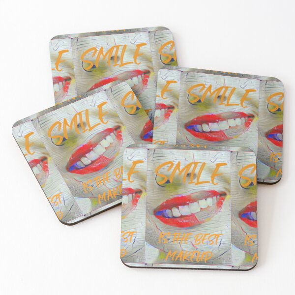Item preview, Smile is the best make up with orange slim wording shown teeth designed and sold by Bekindtome.