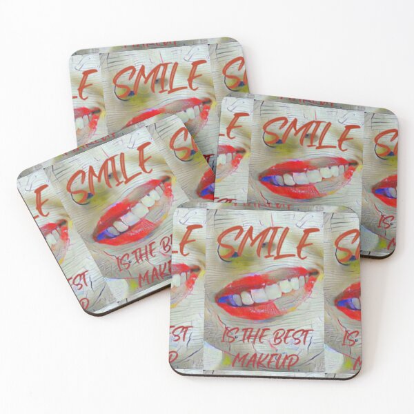 Item preview, Smile is the best make up with dark red slim wording shown teeth designed and sold by Bekindtome.