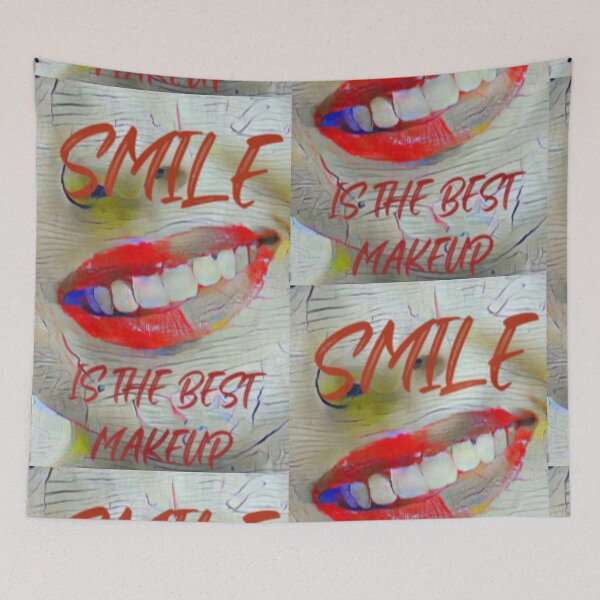 Item preview, Smile is the best make up with dark red slim wording shown teeth designed and sold by Bekindtome.