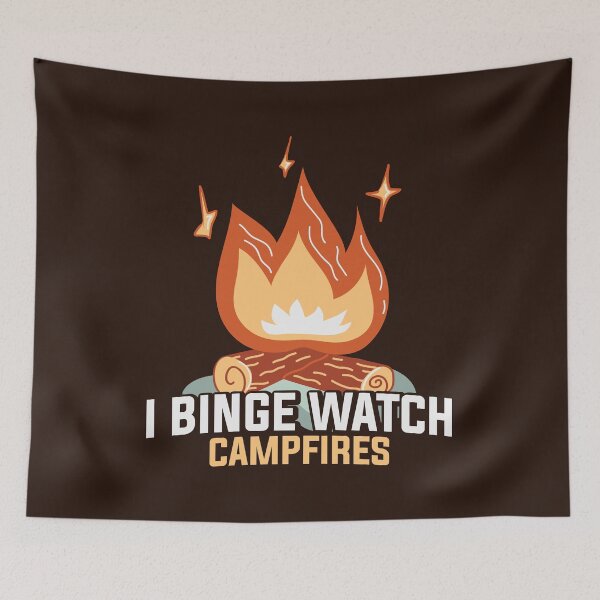 Artikelvorschau, Ich bin Binge Watch-Lagerfeuer | Camping | Wandern Retro entworfen und verkauft von KrisSidDesigns.