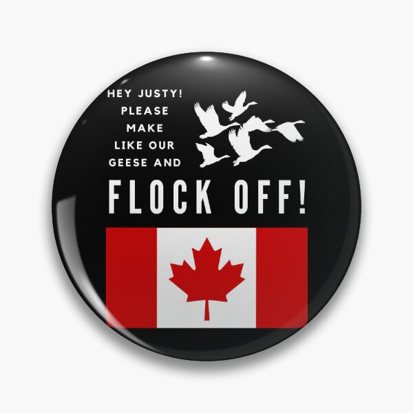 Item preview, Copy of Hey Justy! Please Make Like Our Geese And Flock Off! White Text designed and sold by TWMBDesigns.