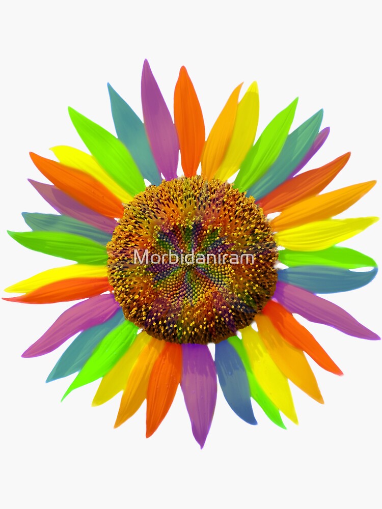 "Rainbow Sunflower" Sticker by Morbidaniram | Redbubble
