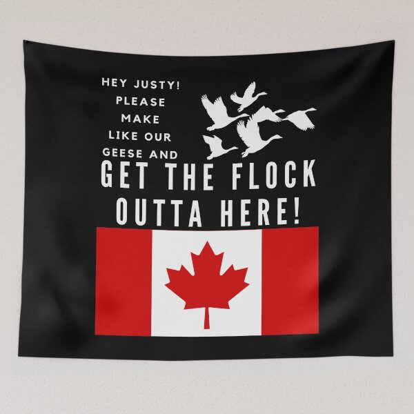 Item preview, Hey Justy! Please Make Like Our Geese And Get The Flock Outta Here! White Text designed and sold by TWMBDesigns.