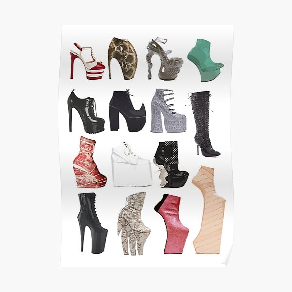 Gaga's extreme heels. Poster