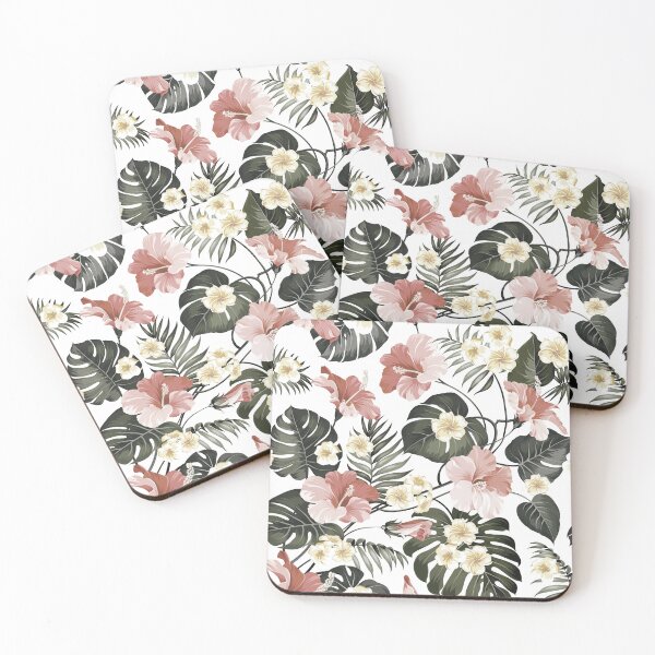 Item preview, Amazonian Tropical Hibiscus and Palm Leaves Floral  designed and sold by meggydesigns.