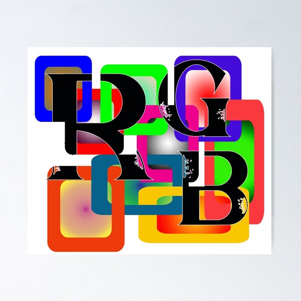 Item preview, RGB letters in many colorful rectangles designed and sold by Bigrow.