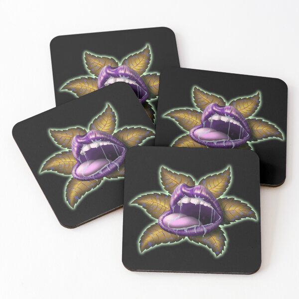 Item preview, Psychedelic Flower Lips Gold Purple designed and sold by Melamed-Art.