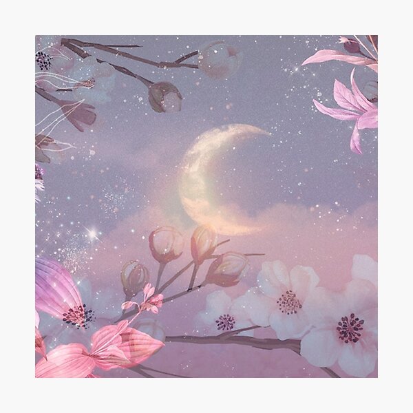 Item preview, Soft Pink Cherry Blossoms - Pretty, magical moon, cherry blossom art aesthetic  / Cherry Blossom After Winter designed and sold by haRexia.
