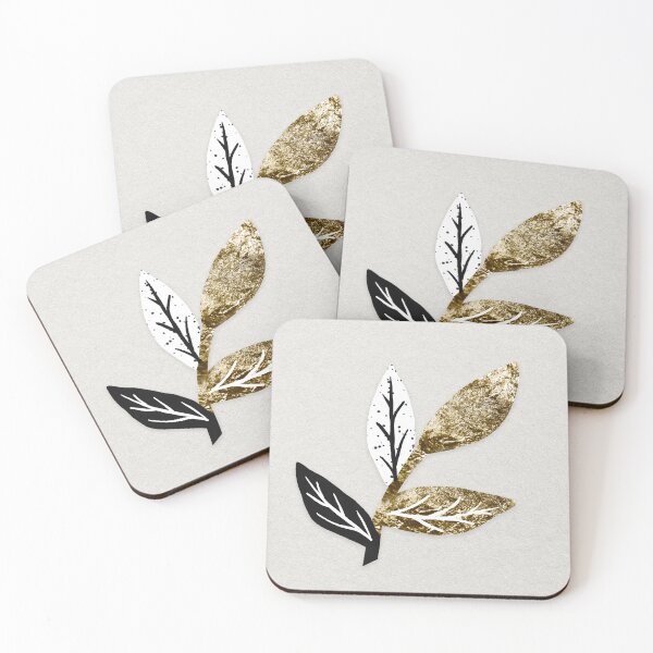 Item preview, Abstract leaf, gold foil design designed and sold by Sneh Universe.