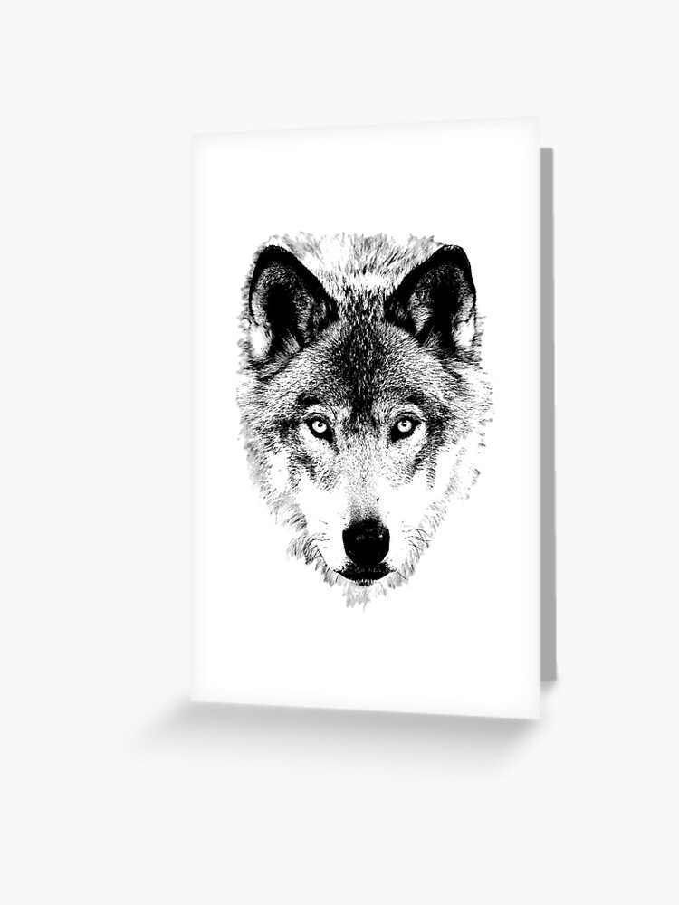 Tarjetas de felicitación «Cara de lobo. Imagen digital de vida silvestre.»  de digitaleclectic | Redbubble