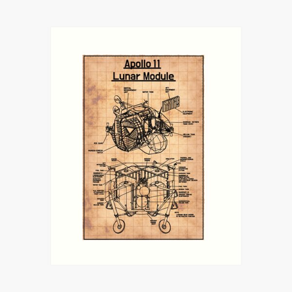 Item preview, Lunar Module Blueprint From 1969 Apollo 11 mission designed and sold by BonnyUnicorn.