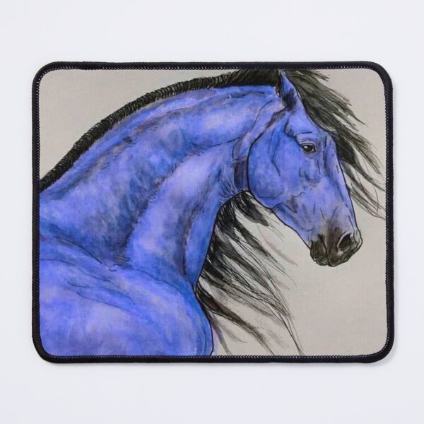 Item preview, Purple blue andalusian horse portrait designed and sold by horseaddicted.