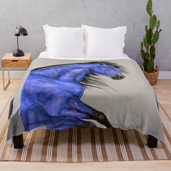 Item preview, Purple blue andalusian horse portrait designed and sold by horseaddicted.
