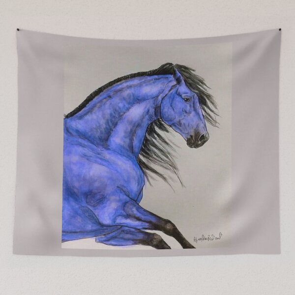 Item preview, Purple blue andalusian horse portrait designed and sold by horseaddicted.