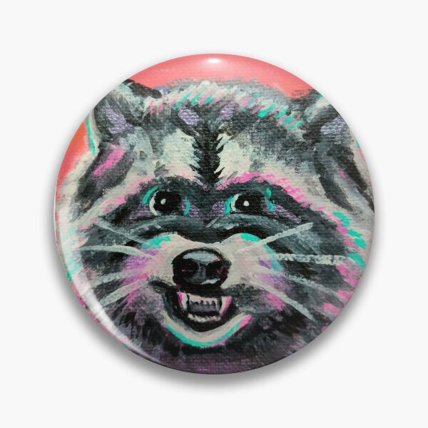 Item preview, Neon Raccoon Painting Original Art designed and sold by Intergalactic Unicorn: Art by Anna Schmidt.