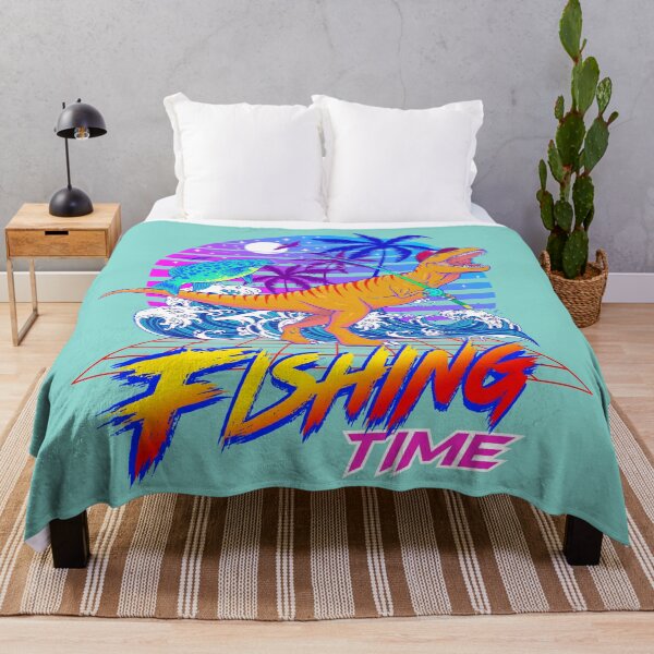 Item preview, T-Rex Fishing Time Retrowave designed and sold by Lidra Zehcnas.