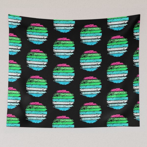 Item preview, pixelated striped circle designed and sold by MGuyerArt.