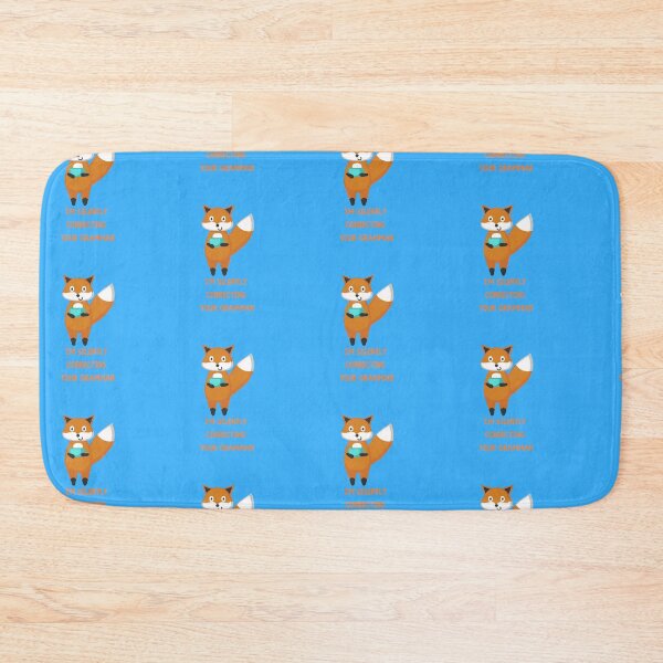 Item preview, I'm Silently Correcting Your Grammar Fox Drinking Tea In Blue designed and sold by LuckyKermit.