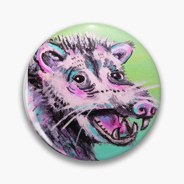 Item preview, Neon Pastel Opossum Original Art Painting designed and sold by Intergalactic Unicorn: Art by Anna Schmidt.
