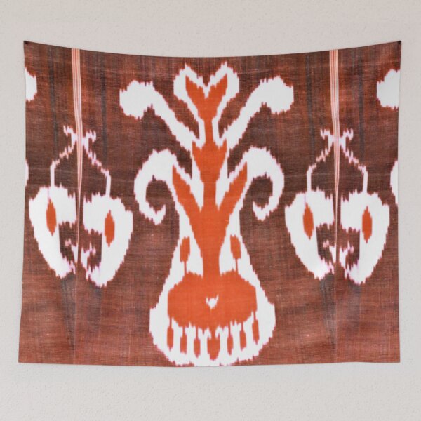 Item preview, Uzbek ikat tulip flower pattern designed and sold by LeFabriqueOuz.