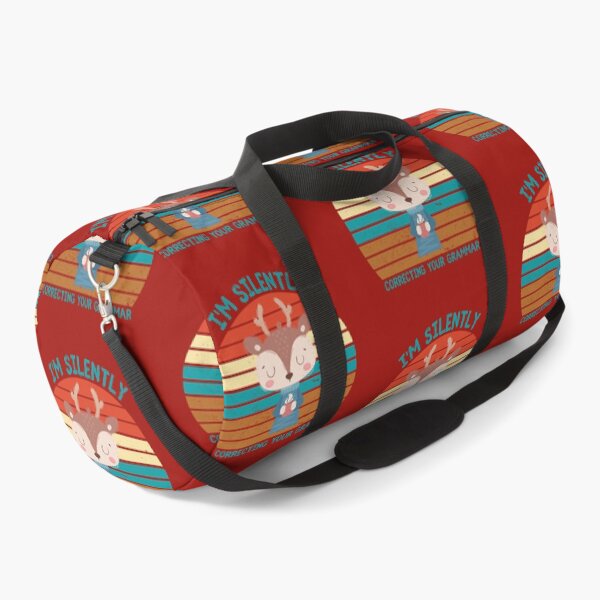 Item preview, I'm Silently Correcting Your Grammar Deer Drinking Tea Grunge Retro Sunset In Red designed and sold by LuckyKermit.