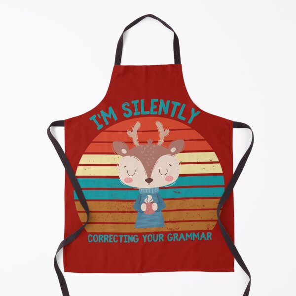Item preview, I'm Silently Correcting Your Grammar Deer Drinking Tea Grunge Retro Sunset In Red designed and sold by LuckyKermit.