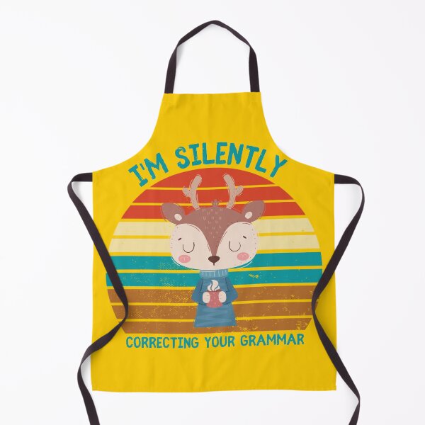 Item preview, I'm Silently Correcting Your Grammar Deer Drinking Tea Grunge Retro Sunset In Yellow designed and sold by LuckyKermit.