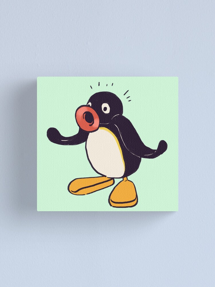 Custom Club Penguin Meme Landscape Canvas Print By Cm-arts