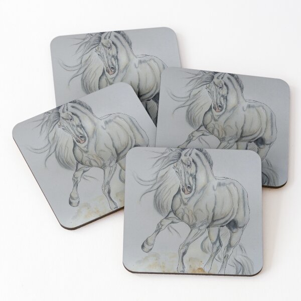 Item preview, White andalusian horse playing designed and sold by horseaddicted.