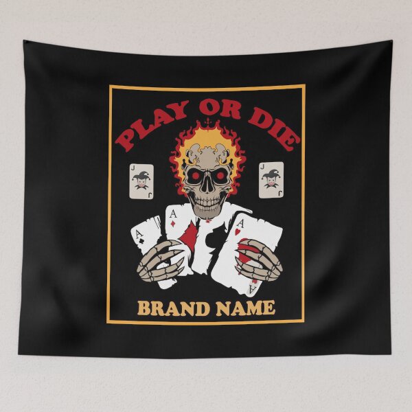 Item preview, Play or die, brand name, joker skull, rummylovers, designed and sold by Gazo freeze ★★★★★.