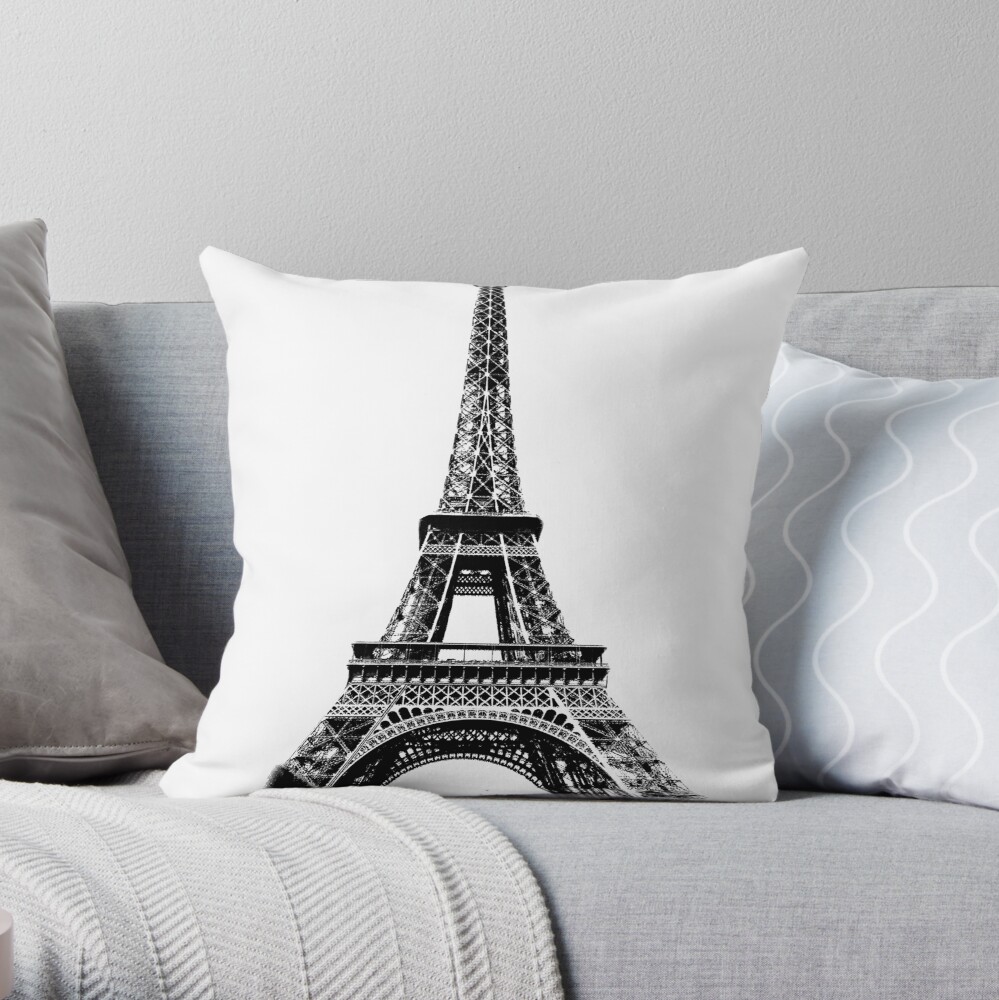 eiffel tower throw pillow