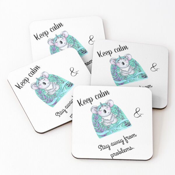Item preview, Keep calm and stay away from problems with cute koala meditating.  designed and sold by atktdesigns.