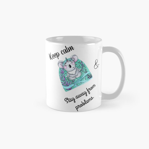 Item preview, Keep calm and stay away from problems with cute koala meditating.  designed and sold by atktdesigns.