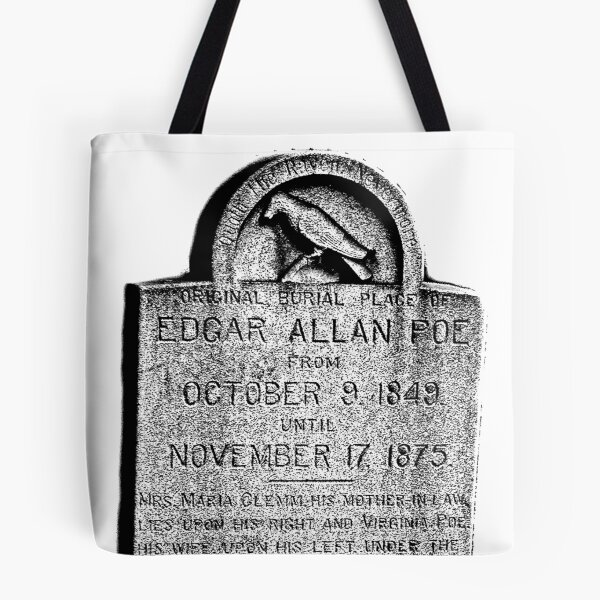 Item preview, Edgar Allan Poe Tombstone. Creepy Halloween Digital Engraving Image designed and sold by Digital Eclectica.