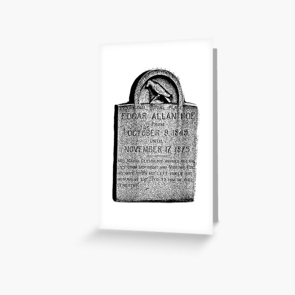 Item preview, Edgar Allan Poe Tombstone. Creepy Halloween Digital Engraving Image designed and sold by Digital Eclectica.