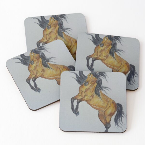 Item preview,  Bucksin rearing horse illustration designed and sold by horseaddicted.