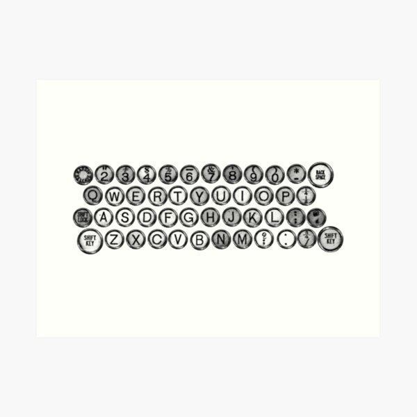 "Vintage and Antique Typewriter Keys" Art Print for Sale by