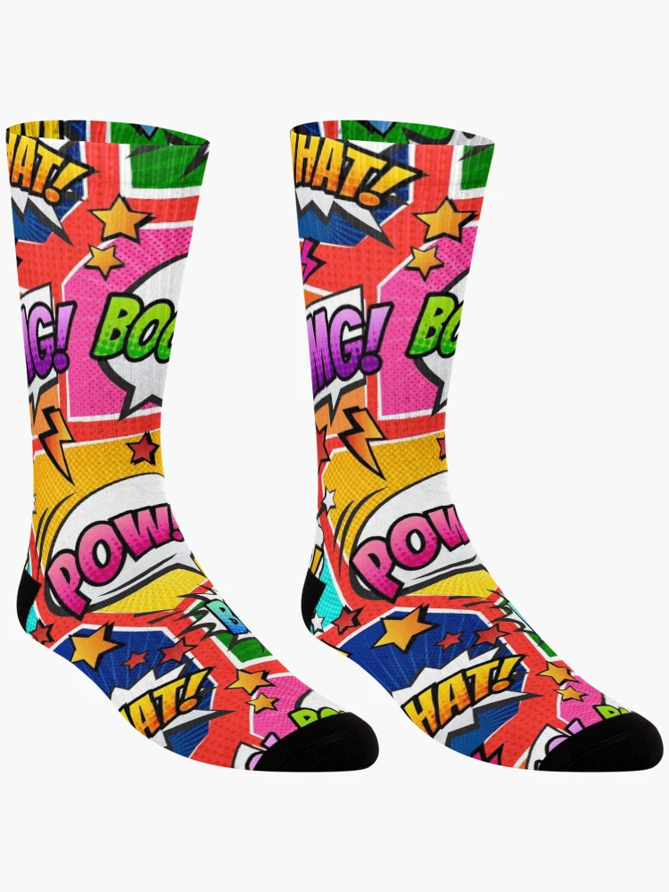 Thumbnail 3 of 5, Socks, Comic Pop Red designed and sold by RaelRayas.