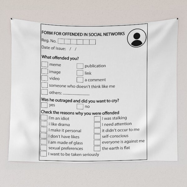 Item preview, Form for Offended in social Networks designed and sold by rolito86.