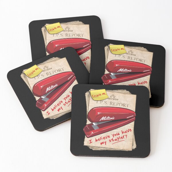 Item preview, Milton’s Red Stapler on a TPS Report -  Excuse me, I believe you have my stapler? - Inspired by Office Space designed and sold by RetroTeeStudio.