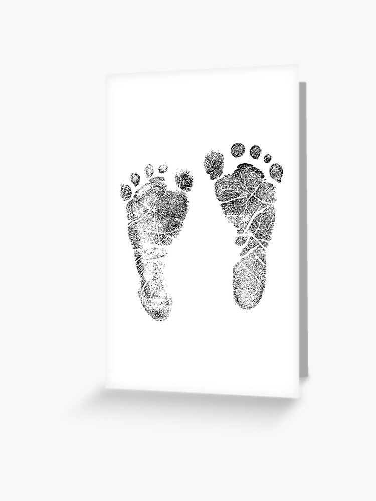 Carte De Vœux Empreintes De Bebe Adorables Pieds De Bebe Parfaits Pour Un Nouveau Bebe Ou Une Petite Fille Par Digitaleclectic Redbubble