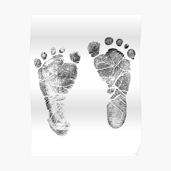 Poster Empreintes De Bebe Bleu Adorables Pieds De Bebe Parfaits Pour Un Nouveau Bebe Par Digitaleclectic Redbubble