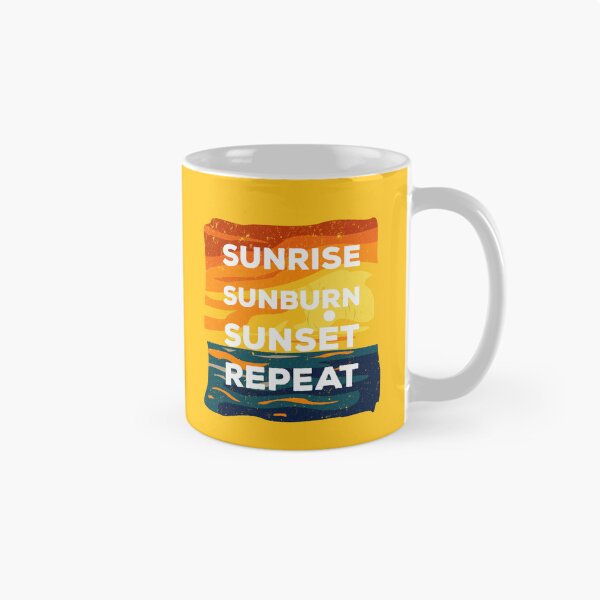 Item preview, Sunrise sunburn sunset repeat retro style, beach funny ocean vacation, travelling lover, vacation designed and sold by SGS-.