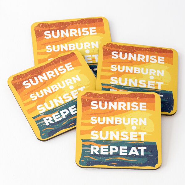 Item preview, Sunrise sunburn sunset repeat retro style, beach funny ocean vacation, travelling lover, vacation designed and sold by SGS-.