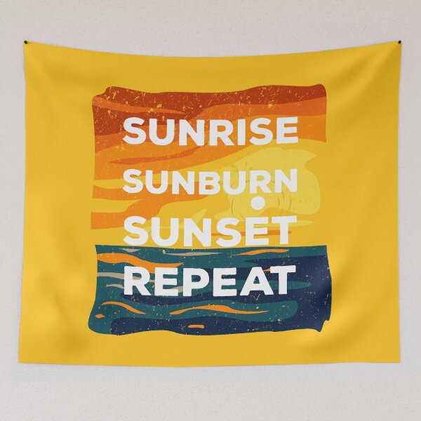 Item preview, Sunrise sunburn sunset repeat retro style, beach funny ocean vacation, travelling lover, vacation designed and sold by SGS-.