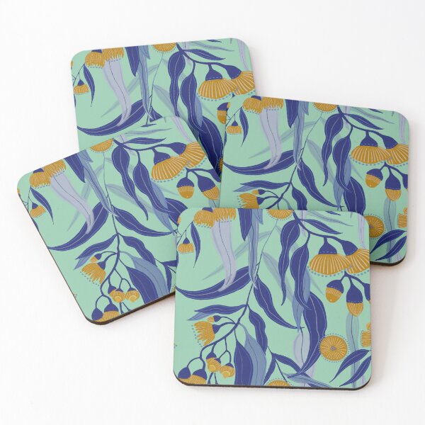 Item preview, Eucalyptus flowers on green designed and sold by Papergrape.