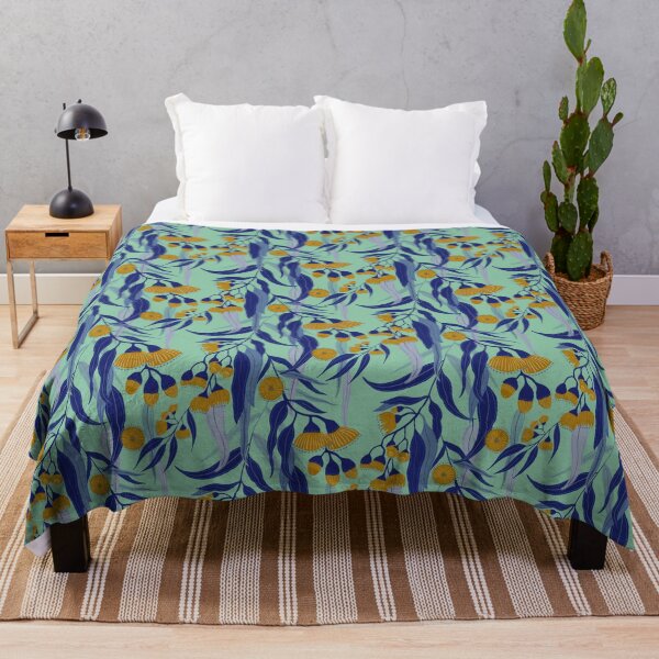 Item preview, Eucalyptus flowers on green designed and sold by Papergrape.