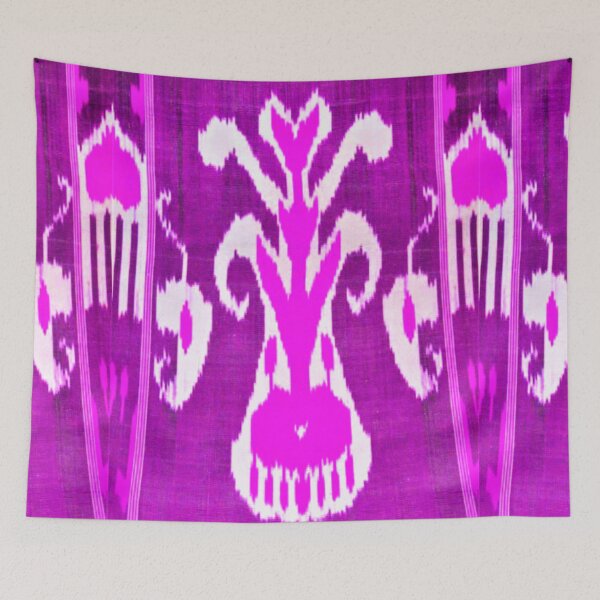 Item preview, Uzbek ikat tulip flower pattern designed and sold by LeFabriqueOuz.